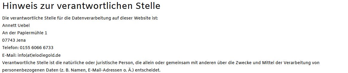 Bild mit der Information: Hinweis zur verantwortlichen Stelle